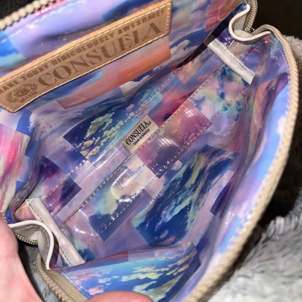 Consuela Coral and Gold Snakeskin makeup Pouch - Picture 4 of 5